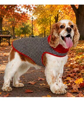 Sizes 10 & 16 Black & White Houndstooth Fleece Lined Coat by Up Country